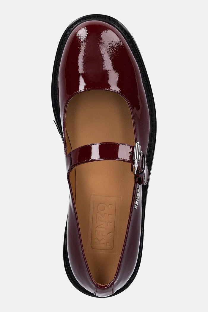 Kenzo bőr balerina cipő Meari Mary Jane burgundia FF62BA710L69.22
