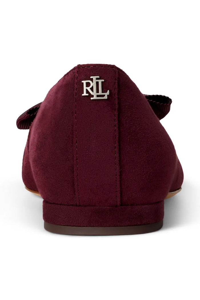 Balerinke iz semiša Lauren Ralph Lauren Londyn Bow rdeča 802955323004.600