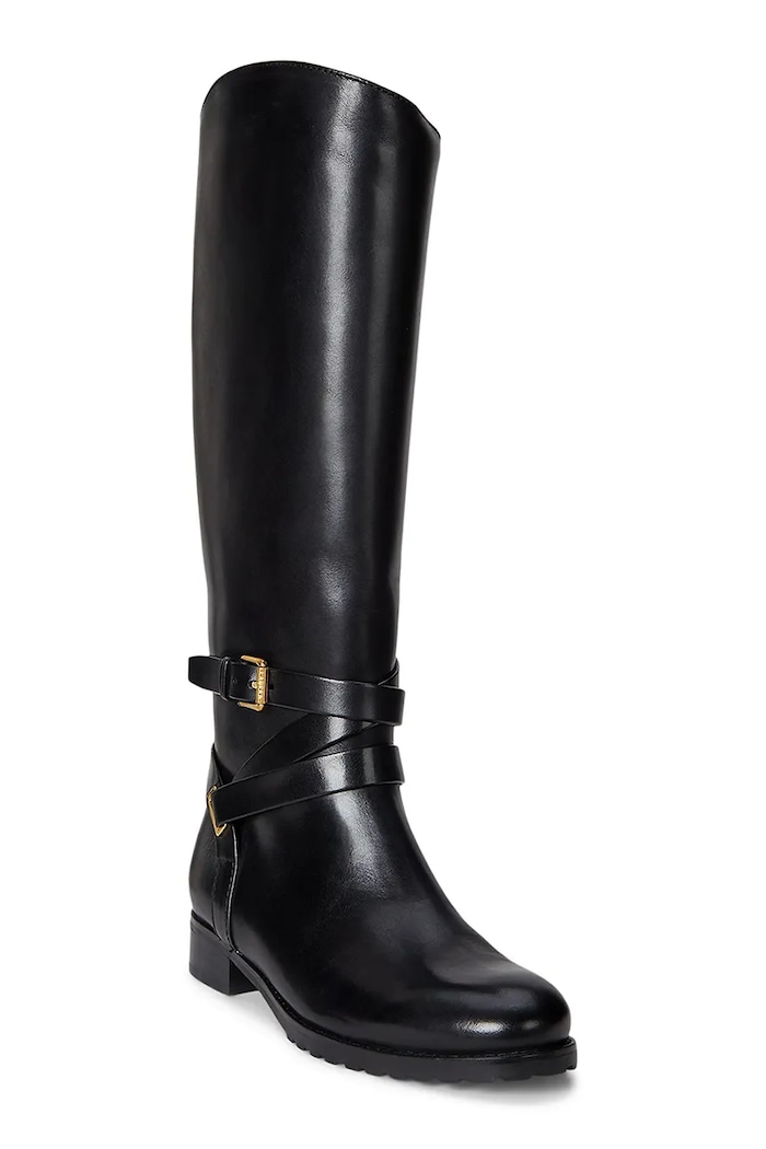Lauren Ralph Lauren kozaki skórzane Collins Tll 802967771001.001 czarny AW25