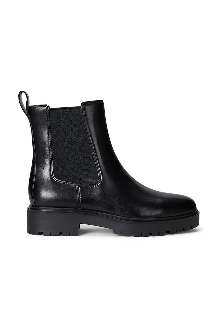 Lauren Ralph Lauren ghete chelsea de piele Allyson neizolat negru 802967818001.001