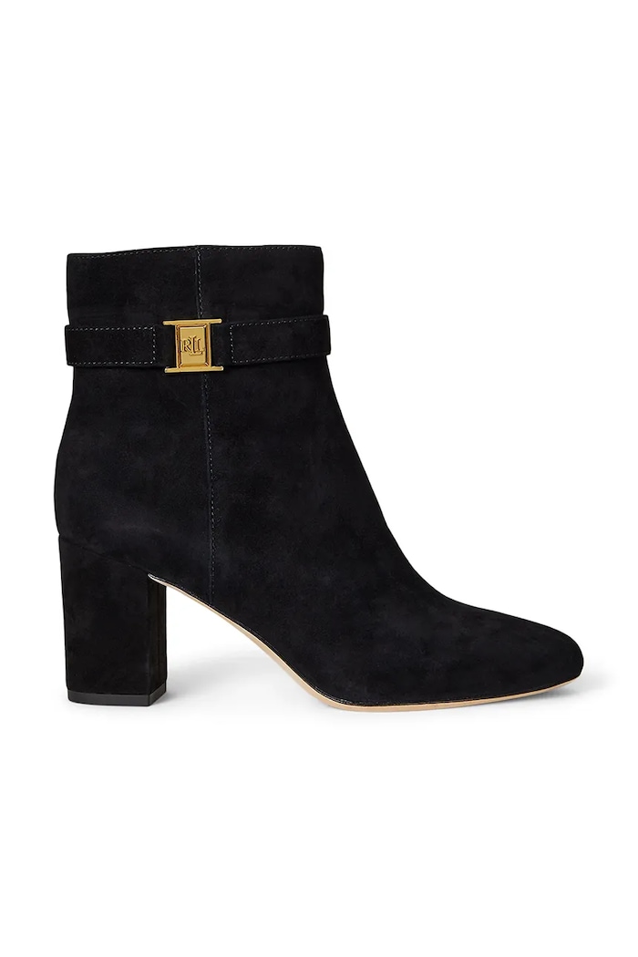 Semišové topánky Lauren Ralph Lauren Kellie Bt Hl semišová koža čierna 802967827001.001