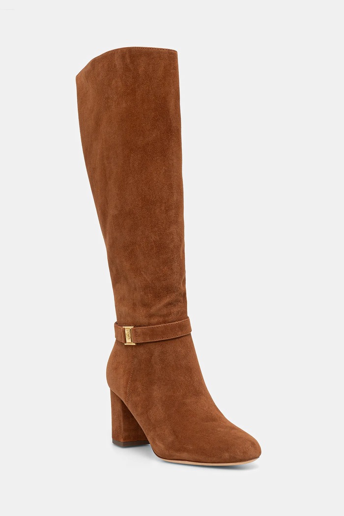 Lauren Ralph Lauren csizma velúrból Kellie Tl Hl magas barna 802967843002.200