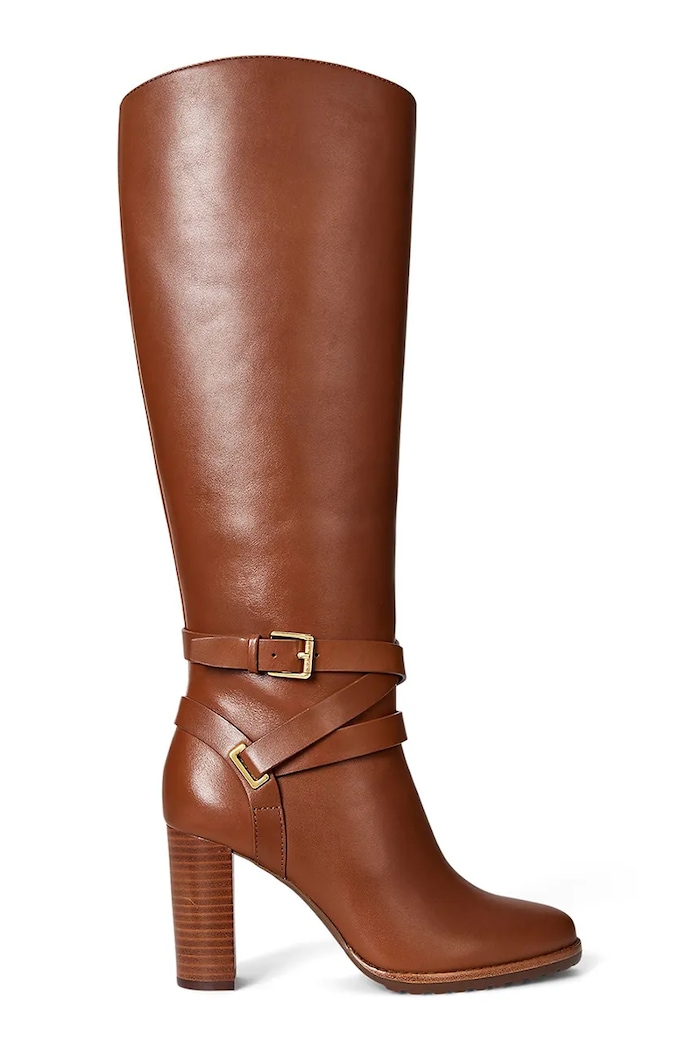 Шкіряні чоботи Lauren Ralph Lauren Cllns Tl Hl без утеплення коричневий 802974386001.200