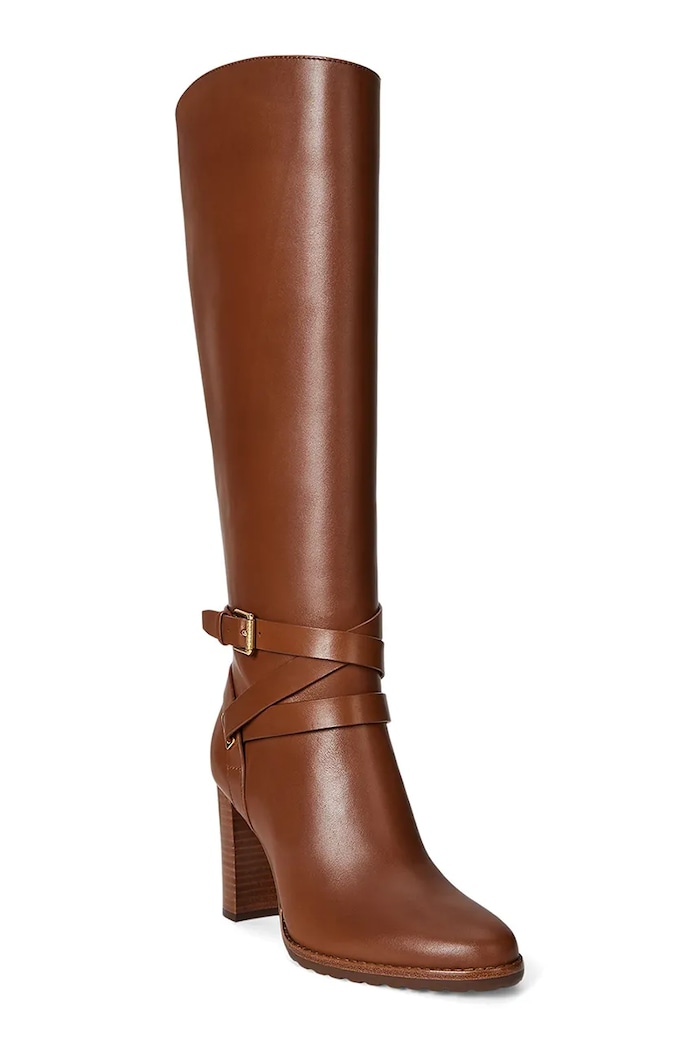 Шкіряні чоботи Lauren Ralph Lauren Cllns Tl Hl 802974386001.200 коричневий AW25