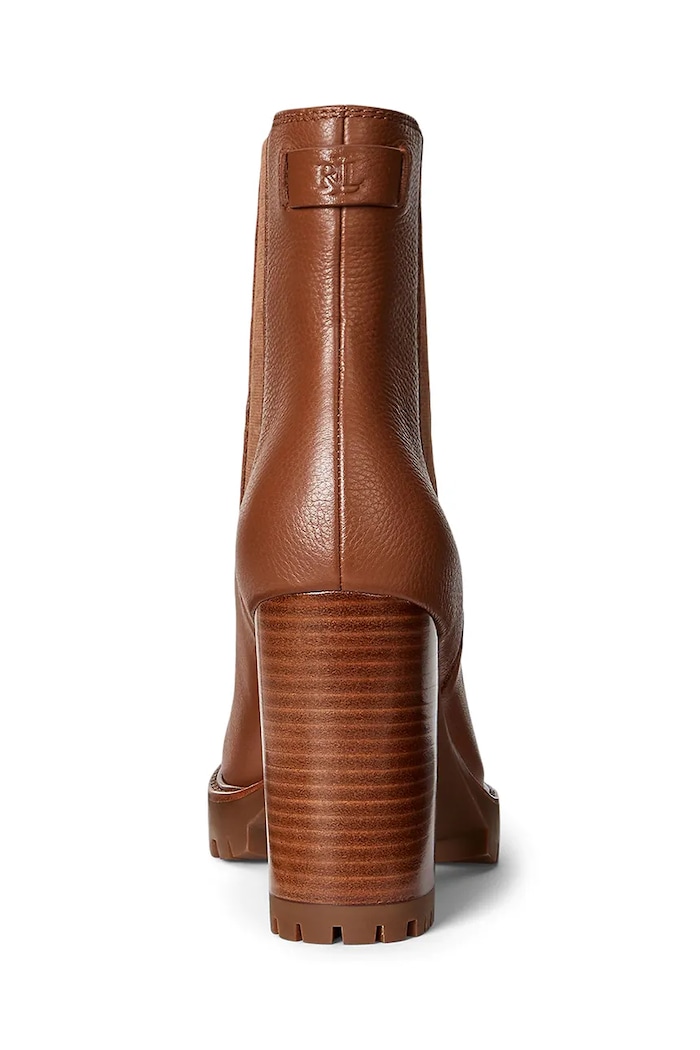 Cipők Lauren Ralph Lauren bőr csizma Layne 802974391002.200 barna