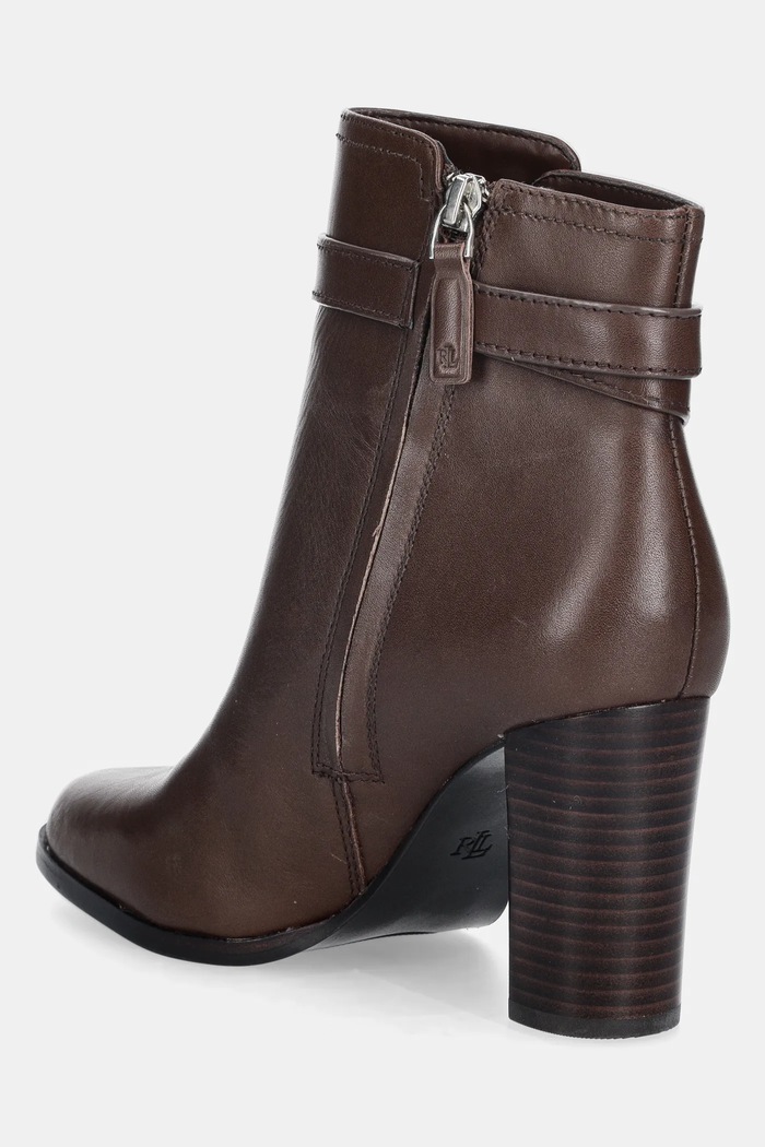 Obuwie Lauren Ralph Lauren botki skórzane Brke Bt Hl 2 802974475002.200 brązowy