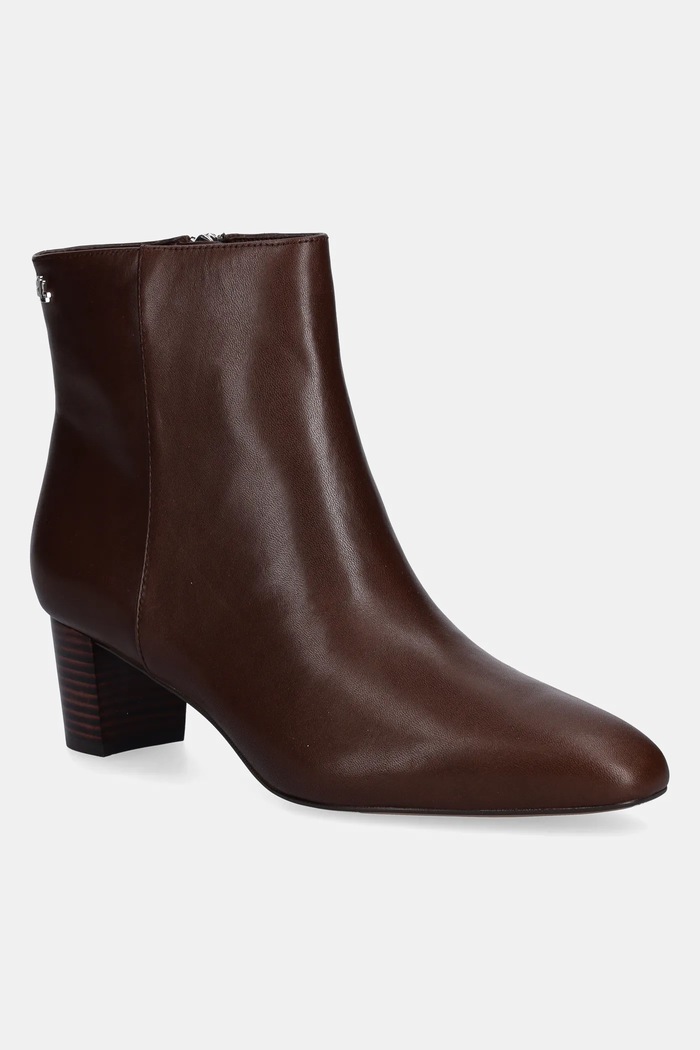 Lauren Ralph Lauren bőr csizma Demi magas barna 802974503002.200