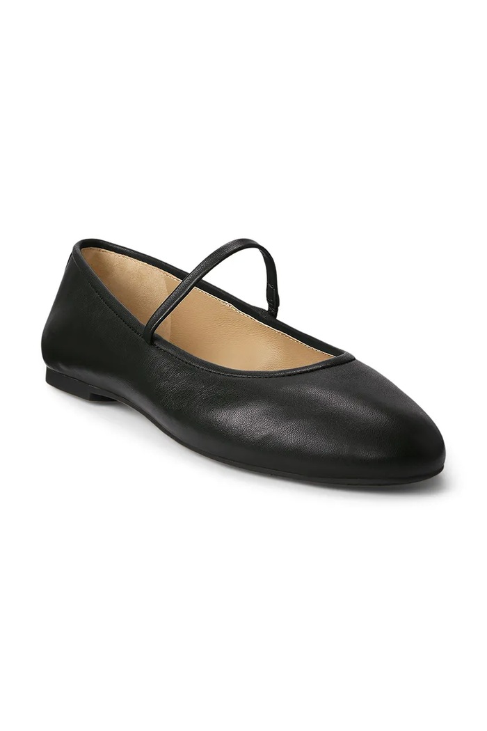 Kožené balerínky Lauren Ralph Lauren Jayna Mj 802977874001.001 čierna AW25