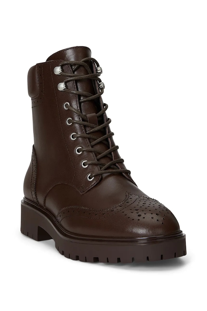 Lauren Ralph Lauren botki skórzane Alysn Lup Pr 802977885002.200 brązowy AW25