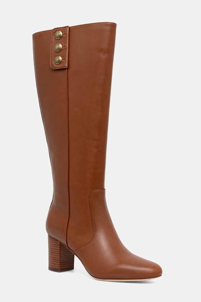 Kožené kozačky Lauren Ralph Lauren Kenndi Tl Hl nezateplené hnědá 802977889001.200