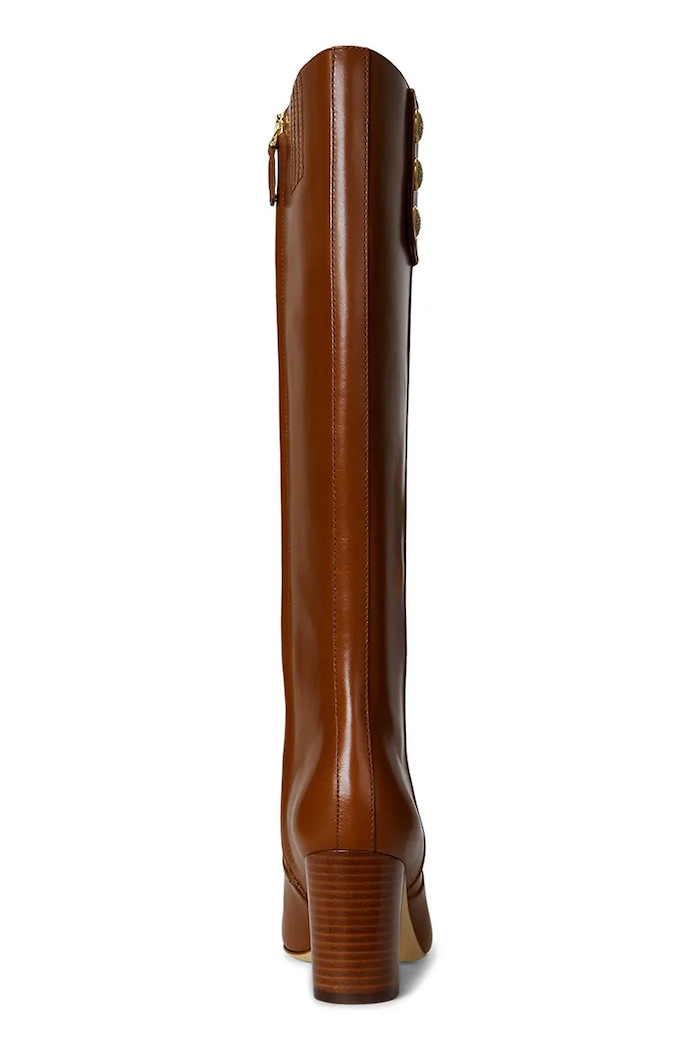 Obuwie Lauren Ralph Lauren kozaki skórzane Kenndi Tl Hl 802977889001.200 brązowy