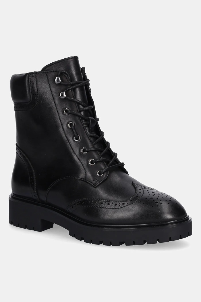 Lauren Ralph Lauren botki skórzane Alysn Lup Pr płaski czarny 802980063001.001