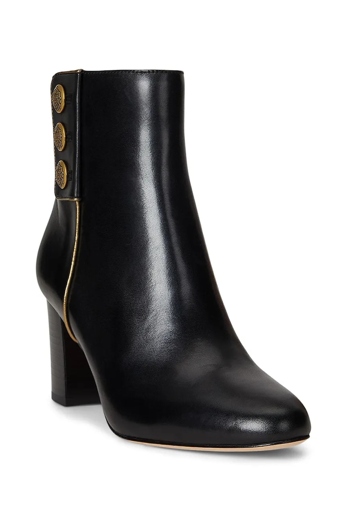 Lauren Ralph Lauren stivaletti alla caviglia in pelle Kenndi Bt Hl 802980065001.001 nero AW25