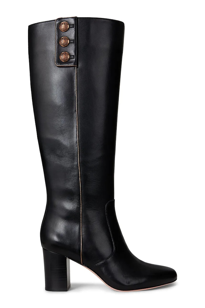 Kožne čizme Lauren Ralph Lauren Kenndi Tl Hl zrnata koža crna 802980067001.001