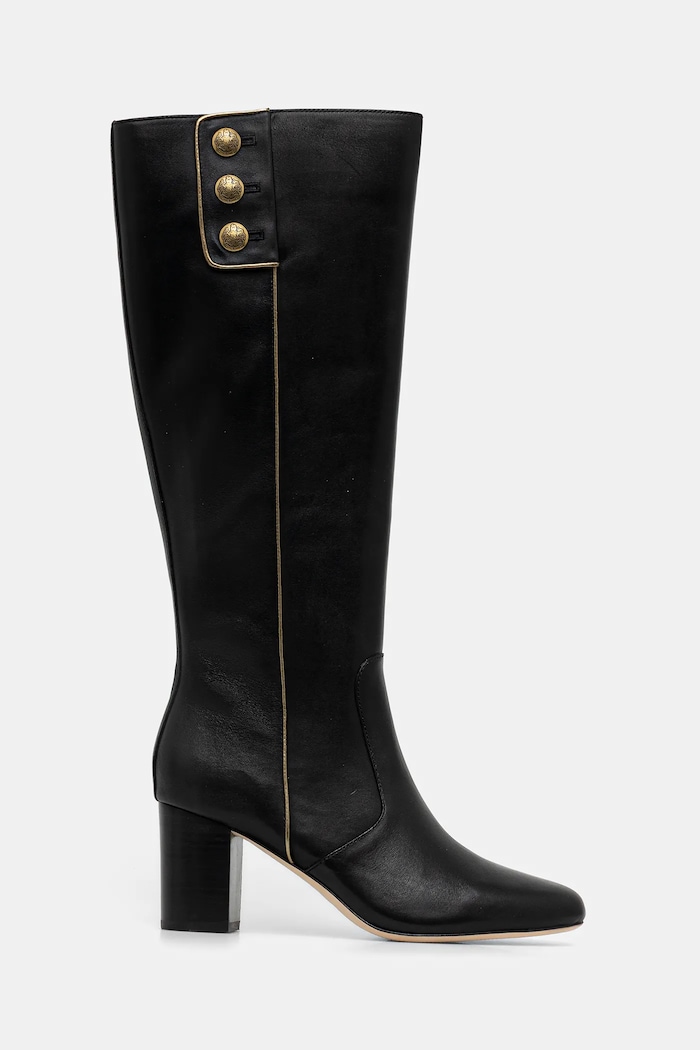 Lauren Ralph Lauren kozaki skórzane Kenndi Tl Hl 802980067001.001 czarny AW25