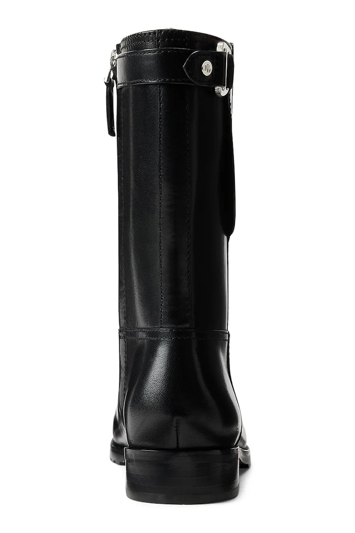 Obuwie Lauren Ralph Lauren botki skórzane Tasha Mid 802P06251001.001 czarny