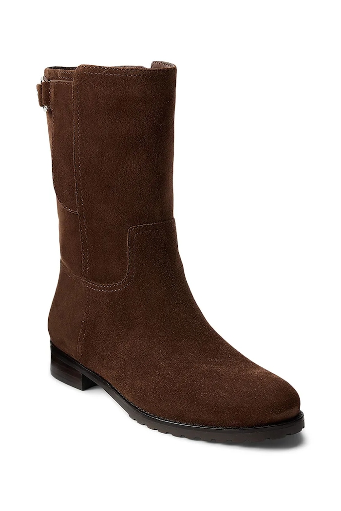 Lauren Ralph Lauren stivaletti alla caviglia in camoscio Tasha Mid 802980070002.200 marrone AW25