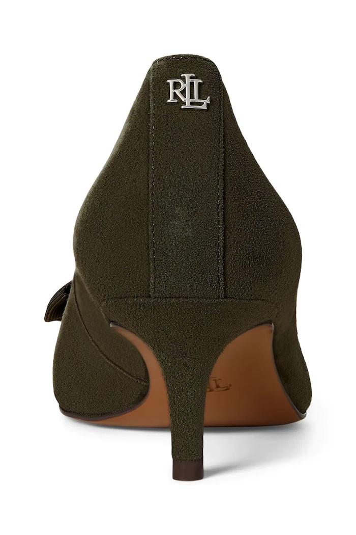 Lauren Ralph Lauren velúr magassarkú cipő Adrienne Bow zöld 802980116002.301