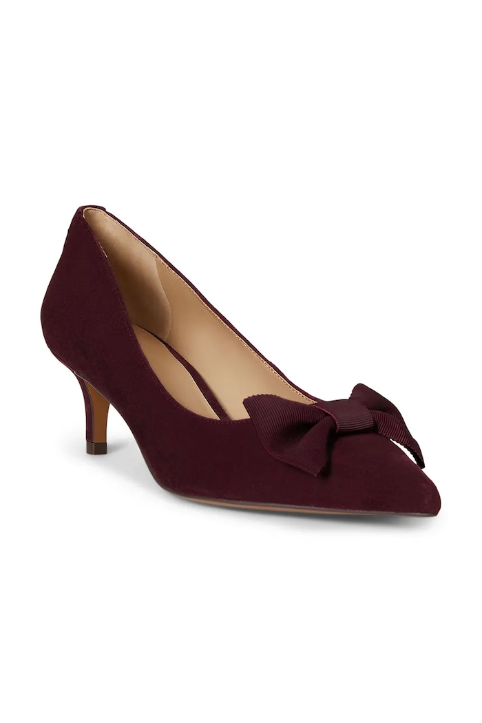 Lauren Ralph Lauren szpilki zamszowe Adrienne Bow 802980116003.600 fioletowy AW25