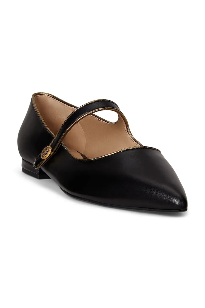 Usnjene balerinke Lauren Ralph Lauren Londyn Mj2 802980119001.001 črna AW25