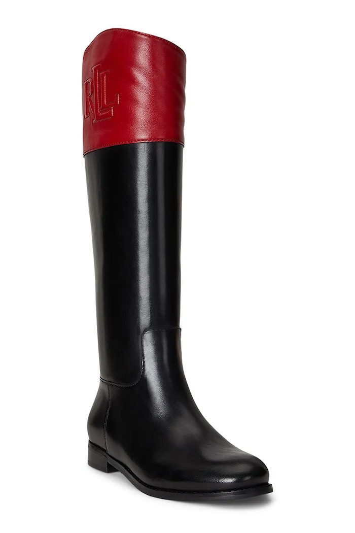 Lauren Ralph Lauren kozaki skórzane Justine II 802980557001.001 czarny AW25