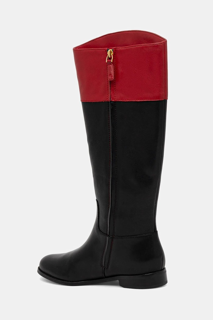 Boty Kožené kozačky Lauren Ralph Lauren Justine II 802980557001.001 černá