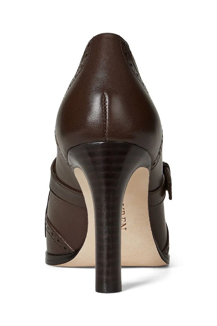 Obuwie Lauren Ralph Lauren szpilki skórzane Colleen Klt 802P02364001.200 brązowy