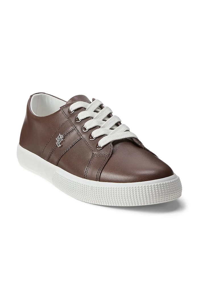 Lauren Ralph Lauren sneakersy skórzane Janson II 802P02448001.200 brązowy AW25
