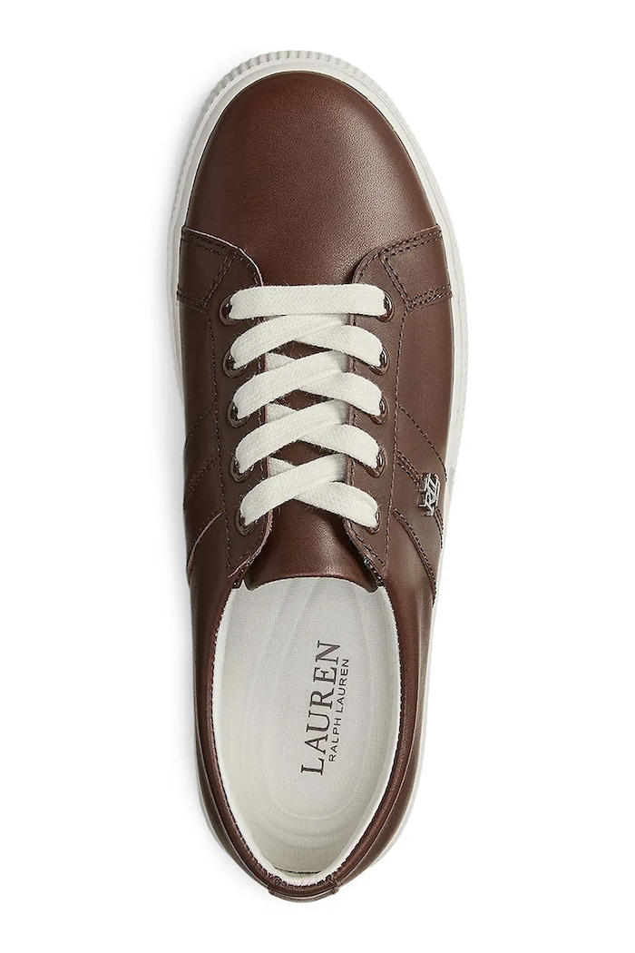 Obuwie Lauren Ralph Lauren sneakersy skórzane Janson II 802P02448001.200 brązowy