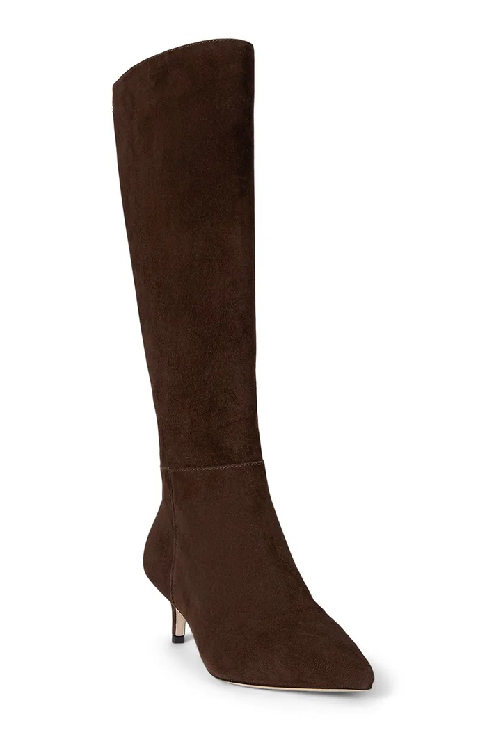 Lauren Ralph Lauren stivali in pelle scamosciata Mckay Tl Hl 802967811004.200 marrone AW25