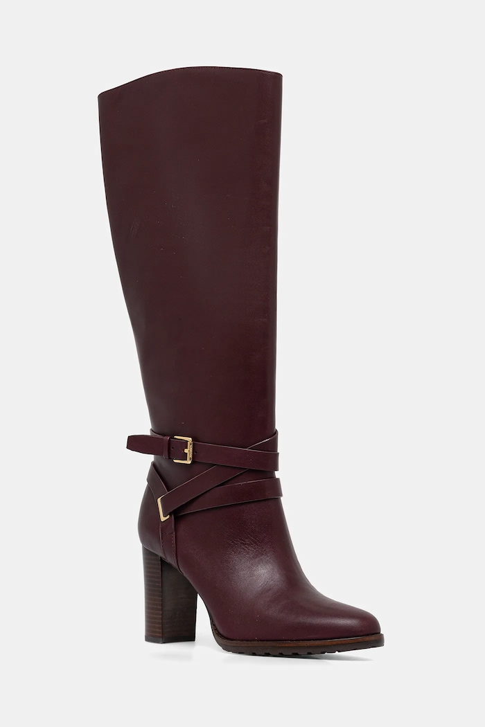 Lauren Ralph Lauren bőr csizma Cllns Tl Hl magas burgundia 802974386003.600