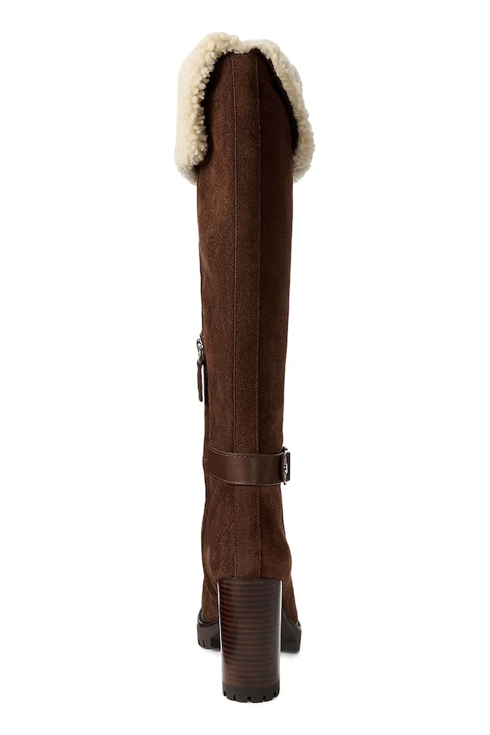Obuwie Lauren Ralph Lauren kozaki zamszowe Tasha Tl Hl 802977893003.200 brązowy