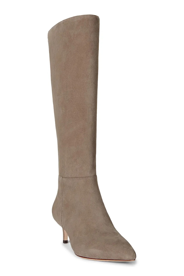 Lauren Ralph Lauren cizme din piele întoarsă Mckay Tl Hl 802967811006.230 bej AW25