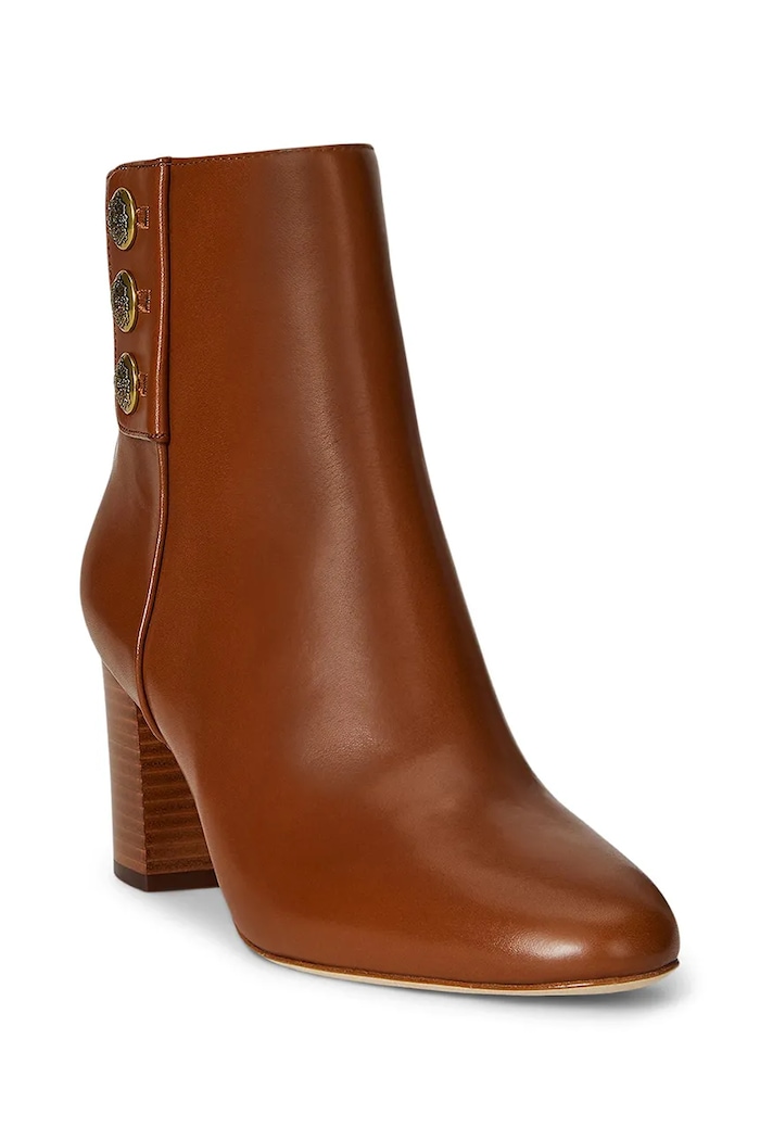 Lauren Ralph Lauren botki skórzane Kenndi Bt Hl 802980064001.200 brązowy AW25