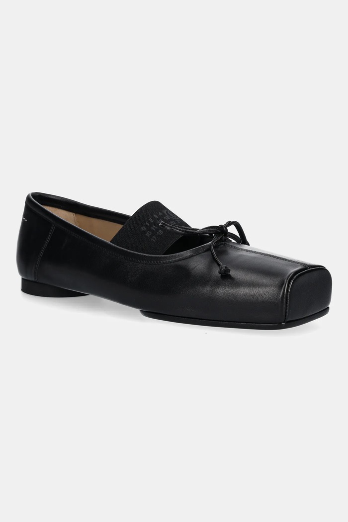 MM6 Maison Margiela baleriny skórzane czarny S59WZ0103.P3628.T8013