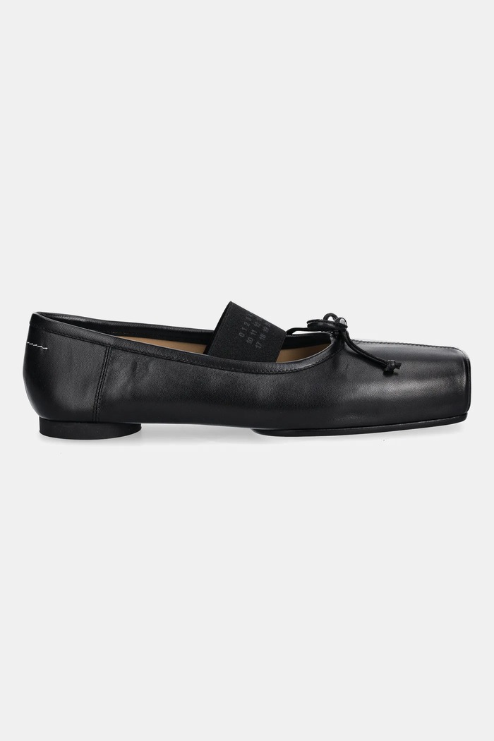 MM6 Maison Margiela baleriny skórzane S59WZ0103.P3628.T8013 czarny AW25