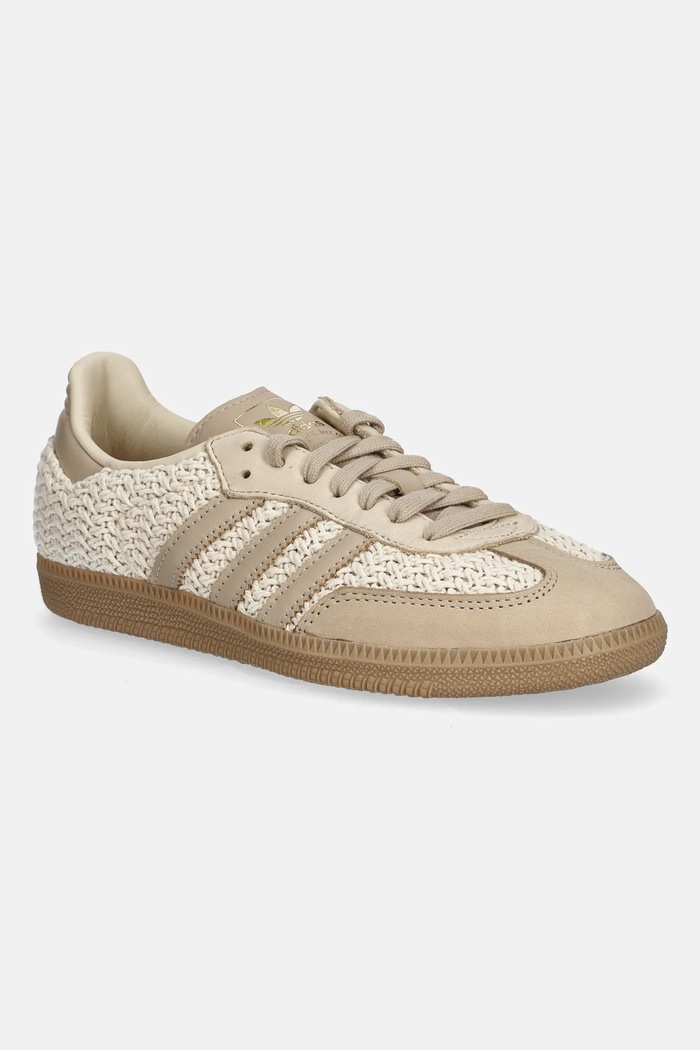 Topánky adidas Originals Samba Og W usňová koža béžová JR9446