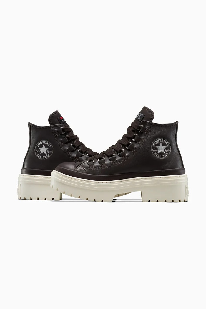 Kožené tenisky Converse Chuck Taylor All Star Lugged Heel Cc hnedá A12982C