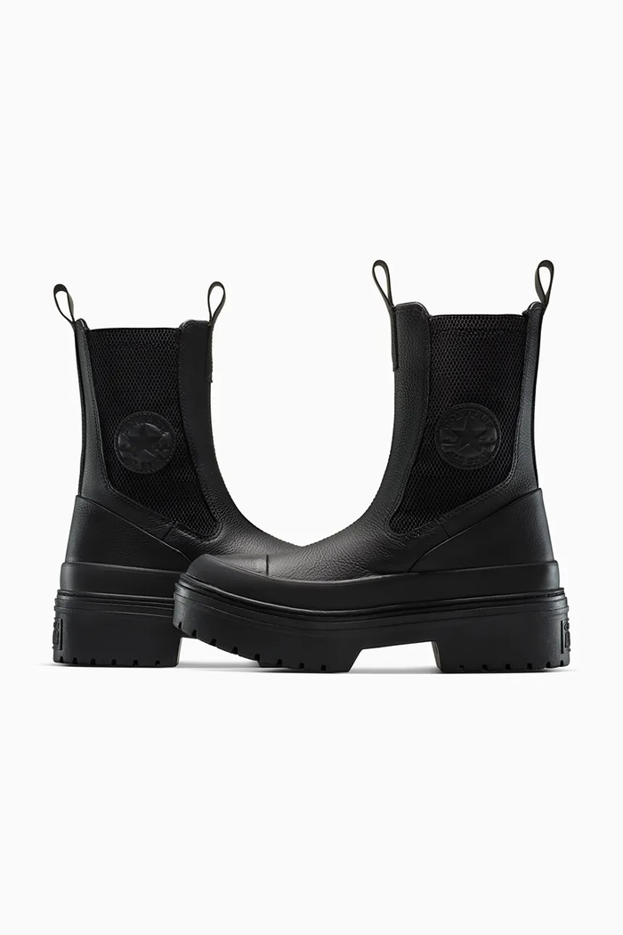 Kožené topánky chelsea Converse Chuck Taylor All Star Lugged Heel Nu čierna A12985C
