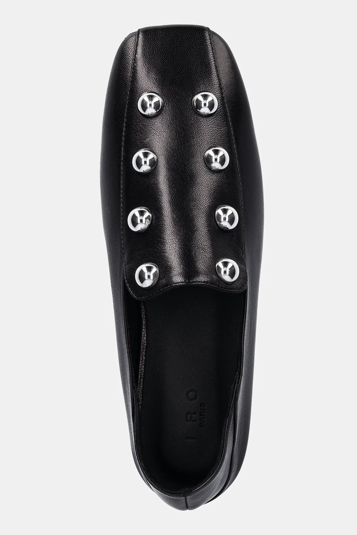 Usnjeni mokasini IRO Cloclo Studs črna WM70CLOCLOST.BLA01