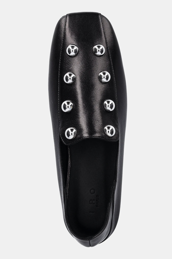 Usnjeni mokasini IRO Cloclo Studs črna WM70CLOCLOST.BLA01