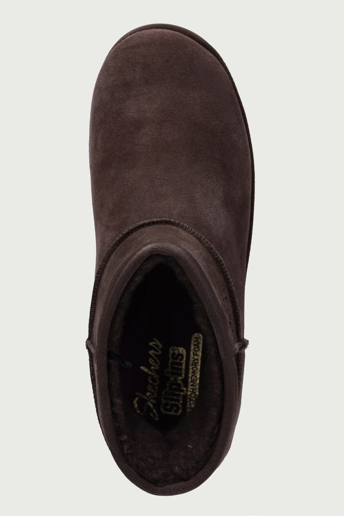 KEEP COZY śniegowce damskie skórzane Skechers 169143 brązowy