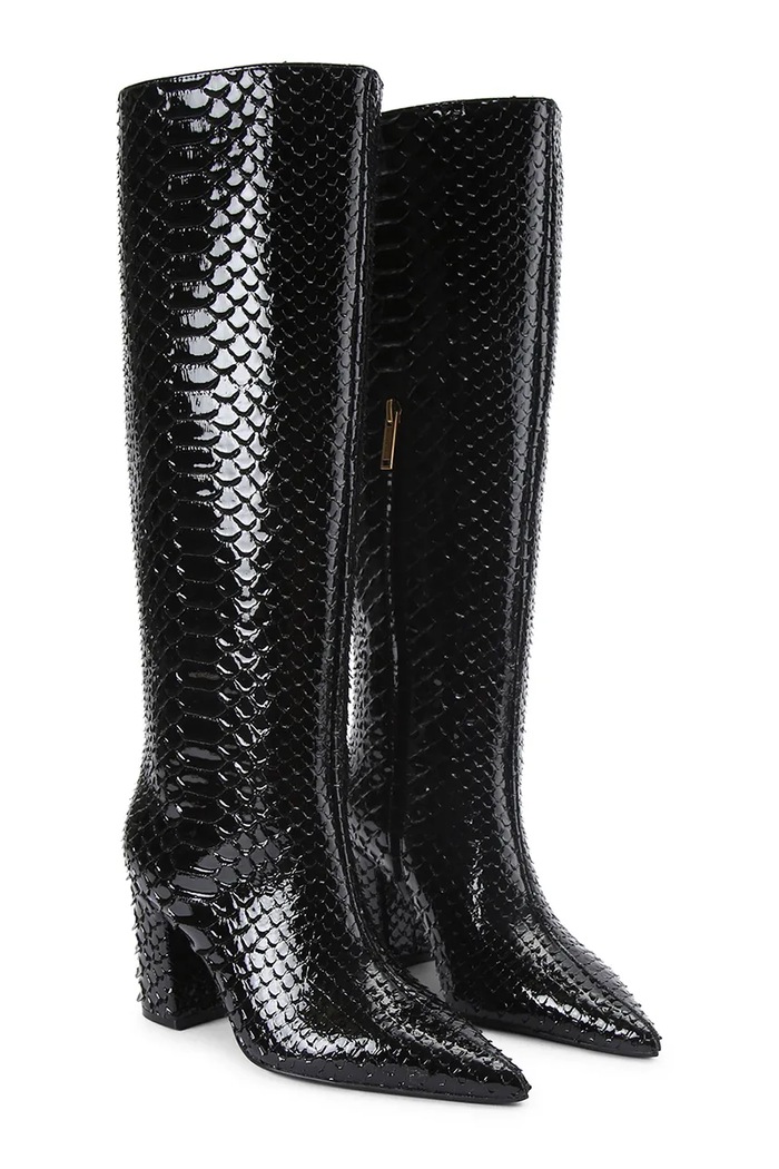 Kožené čižmy Kurt Geiger London Regent Point Knee Boot 5026500719 čierna AW25