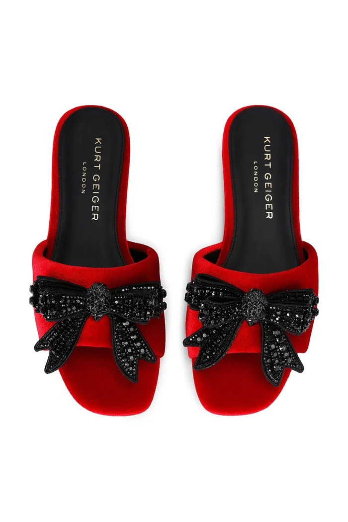 Šlapky Kurt Geiger London Kensington Bow Flat Sdl 655750789 červená AW25