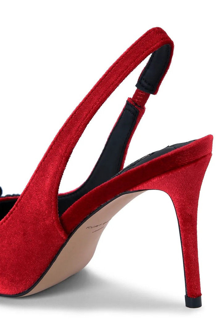 Kurt Geiger London szpilki Belgravia Bow High Sling 4984950789 czerwony