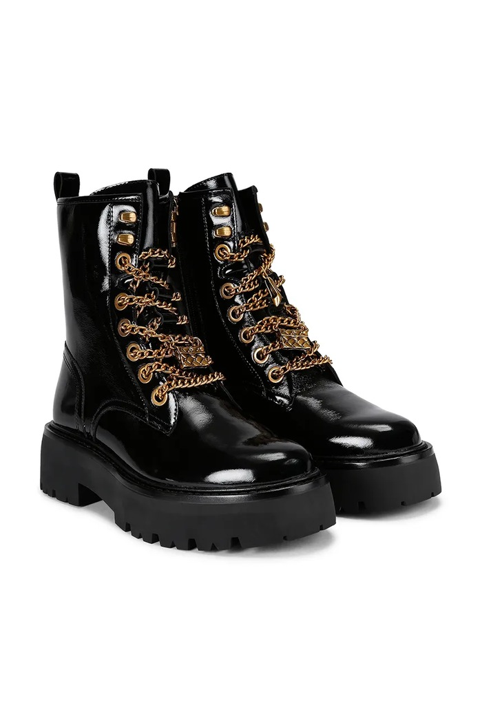 Kurt Geiger London bőr bakancs Matilda Charm 4993600109 fekete AW25