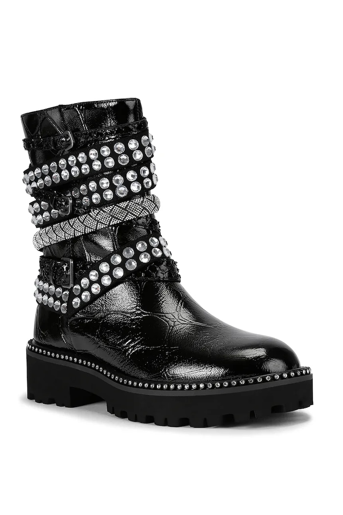 Kurt Geiger London botine de piele Multi Strap Flat Boot 4994309419 negru AW25
