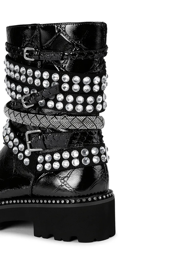 Kurt Geiger London botine de piele Multi Strap Flat Boot 4994309419 negru