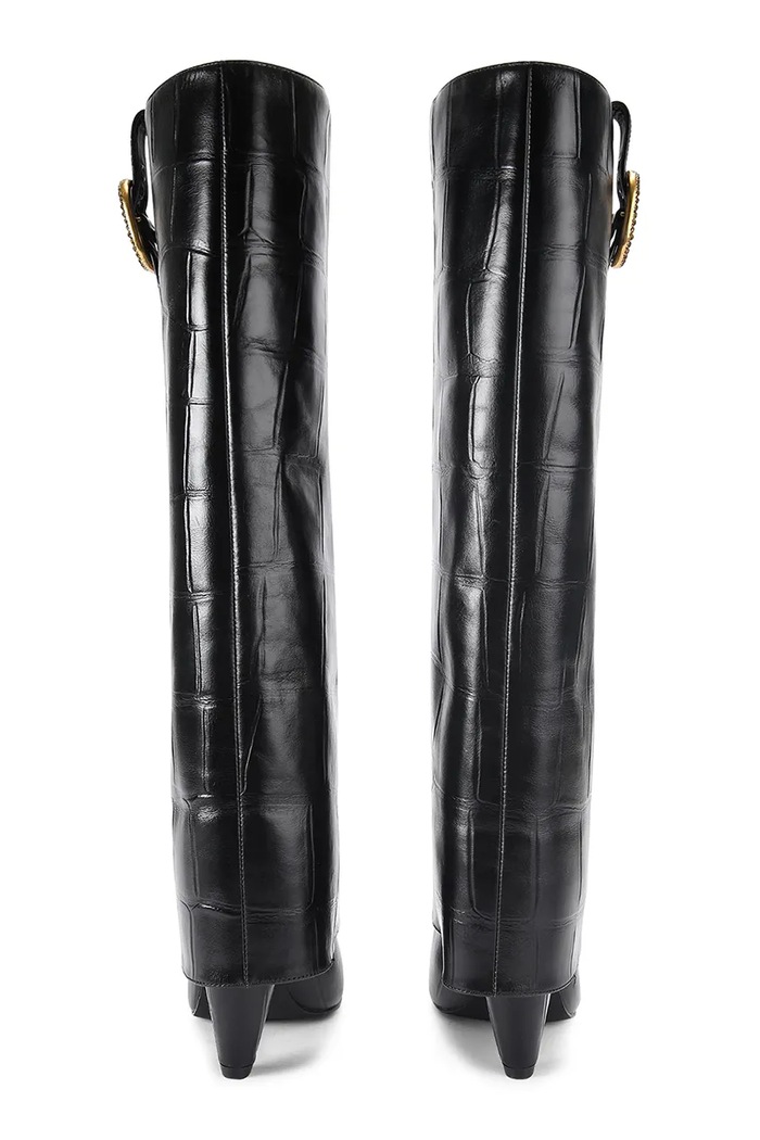 Obuv Kožené čižmy Kurt Geiger London Fold Over Tall Boot 5022300419 čierna