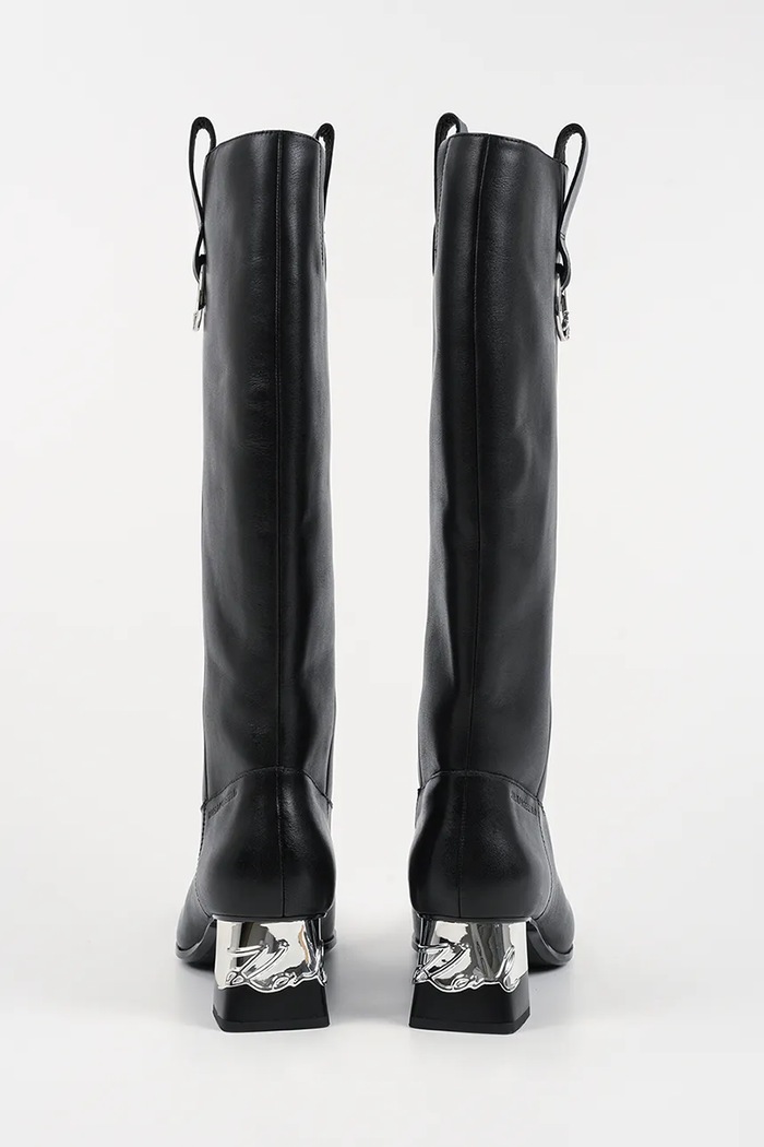 Obuwie Karl Lagerfeld kozaki skórzane KAYLA KL35470.000 czarny